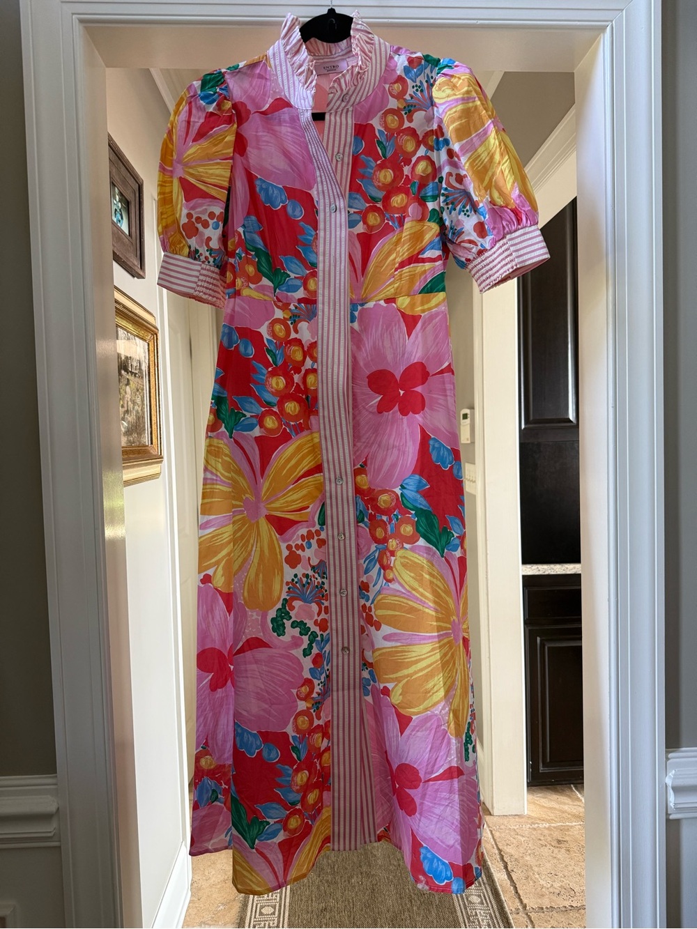 Entro Women’s Pink Floral Button-Front Dress